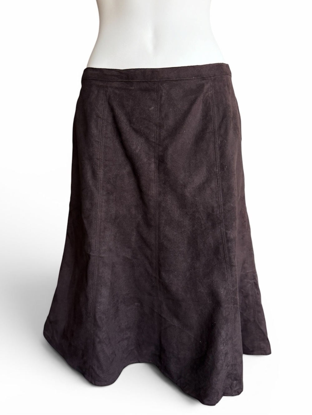 Liz Claiborne Brown Suede A-Line Skirt
